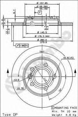 гальмівний диск BREMBO 08.7288.11