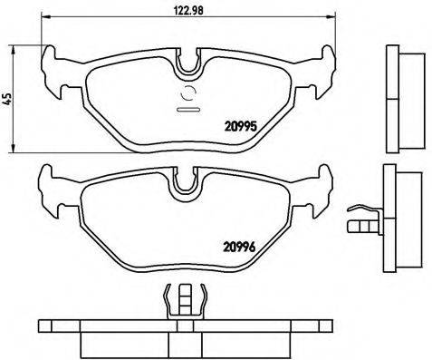 Комплект гальмівних колодок, дискове гальмо BREMBO P 06 011