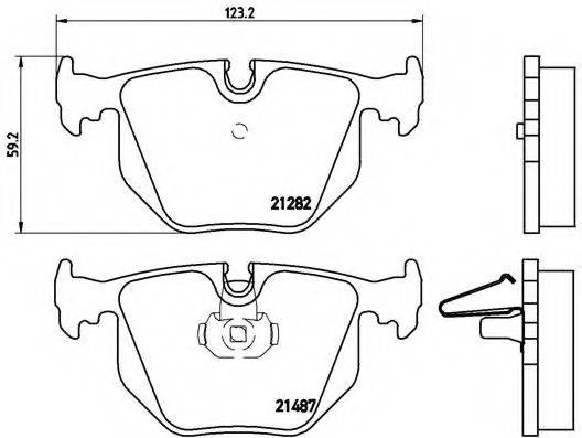 Комплект гальмівних колодок, дискове гальмо BREMBO P 06 020