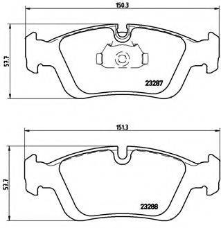 Комплект гальмівних колодок, дискове гальмо BREMBO P 06 024