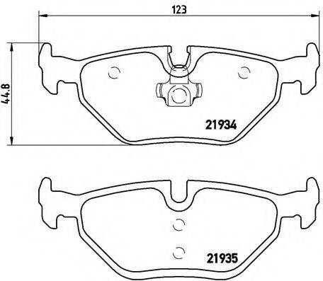 Комплект гальмівних колодок, дискове гальмо BREMBO P 06 025