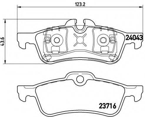 Комплект гальмівних колодок, дискове гальмо BREMBO P 06 032