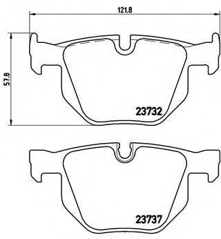 Комплект гальмівних колодок, дискове гальмо BREMBO P 06 033