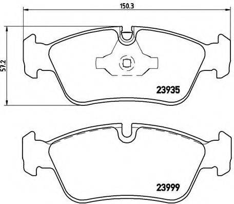 Комплект гальмівних колодок, дискове гальмо BREMBO P 06 035