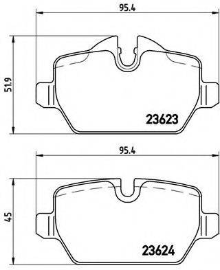 Комплект гальмівних колодок, дискове гальмо BREMBO P 06 037