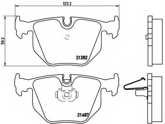 Комплект гальмівних колодок, дискове гальмо BREMBO P 06 044