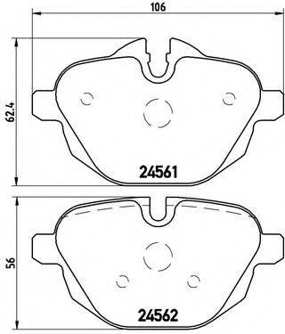 Комплект гальмівних колодок, дискове гальмо BREMBO P 06 064