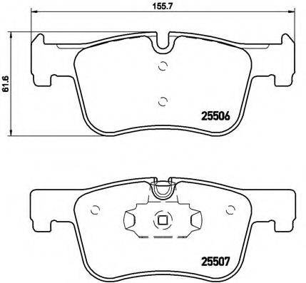 Комплект гальмівних колодок, дискове гальмо BREMBO P 06 070