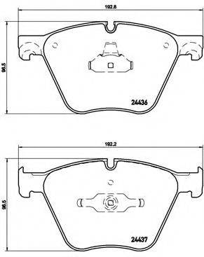 Комплект гальмівних колодок, дискове гальмо BREMBO P 06 073