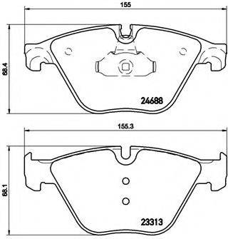 Комплект гальмівних колодок, дискове гальмо BREMBO P 06 074