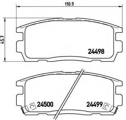 Комплект гальмівних колодок, дискове гальмо BREMBO P 10 004