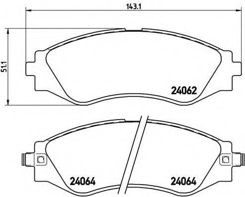 Комплект гальмівних колодок, дискове гальмо BREMBO P 10 006