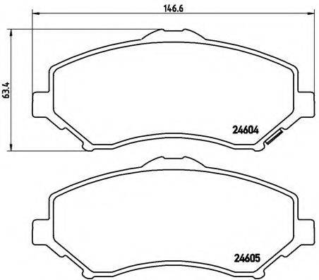 Комплект гальмівних колодок, дискове гальмо BREMBO P 11 022