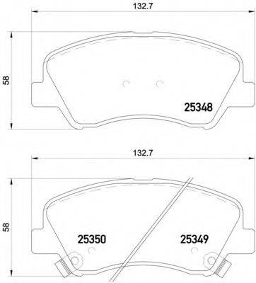 Комплект гальмівних колодок, дискове гальмо BREMBO P 18 025