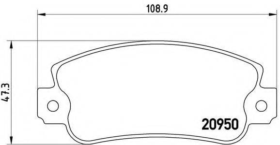 Комплект гальмівних колодок, дискове гальмо BREMBO P 23 021