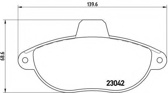 Комплект гальмівних колодок, дискове гальмо BREMBO P 23 072