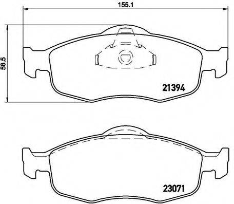 Комплект гальмівних колодок, дискове гальмо BREMBO P 24 037