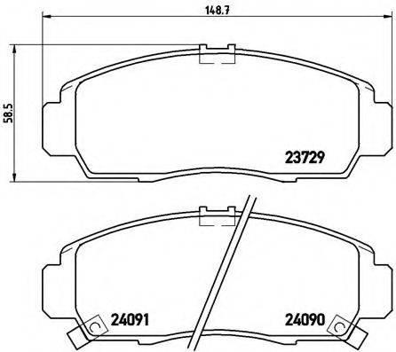 Комплект гальмівних колодок, дискове гальмо BREMBO P 28 034