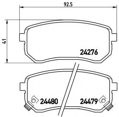 Комплект гальмівних колодок, дискове гальмо BREMBO P 30 033