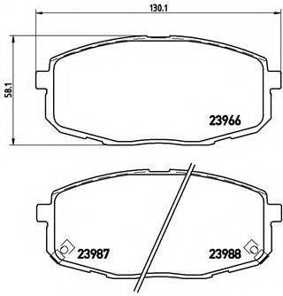 Комплект гальмівних колодок, дискове гальмо BREMBO P 30 034