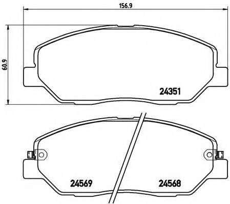 Комплект гальмівних колодок, дискове гальмо BREMBO P 30 036