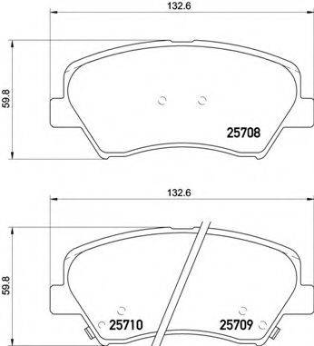 Комплект гальмівних колодок, дискове гальмо BREMBO P 30 073