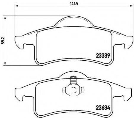 Комплект гальмівних колодок, дискове гальмо BREMBO P 37 006