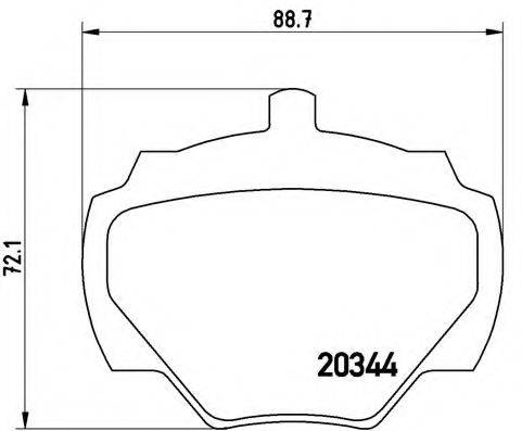 Комплект гальмівних колодок, дискове гальмо BREMBO P 44 001