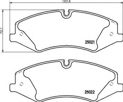 Комплект гальмівних колодок, дискове гальмо BREMBO P 44 024