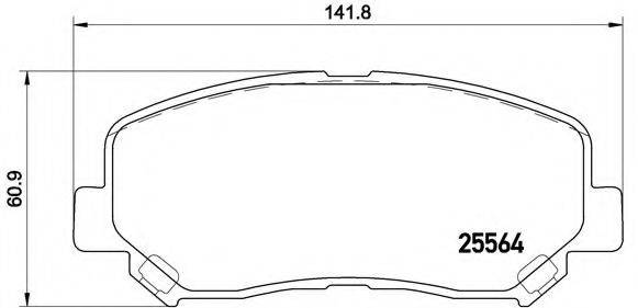 Комплект гальмівних колодок, дискове гальмо BREMBO P 49 045