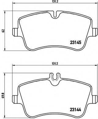 Комплект гальмівних колодок, дискове гальмо BREMBO P 50 046