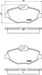 Комплект гальмівних колодок, дискове гальмо BREMBO P 50 049