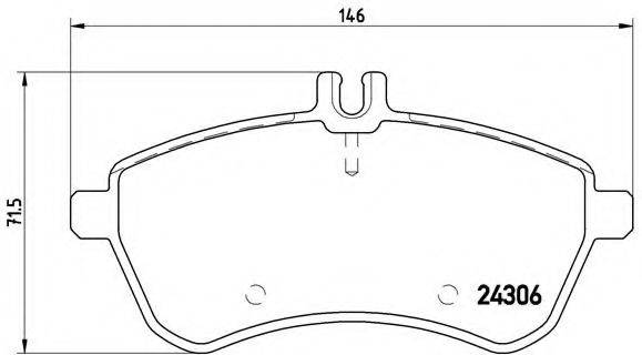 Комплект гальмівних колодок, дискове гальмо BREMBO P 50 067