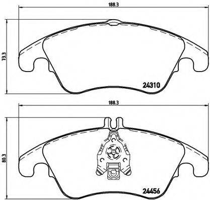 Комплект гальмівних колодок, дискове гальмо BREMBO P 50 069