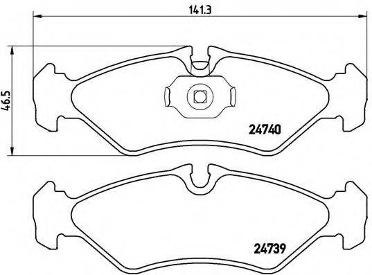 Комплект гальмівних колодок, дискове гальмо BREMBO P 50 081