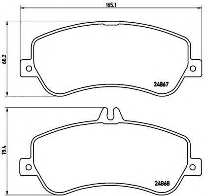 Комплект гальмівних колодок, дискове гальмо BREMBO P 50 086