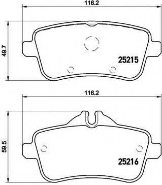 Комплект гальмівних колодок, дискове гальмо BREMBO P 50 100