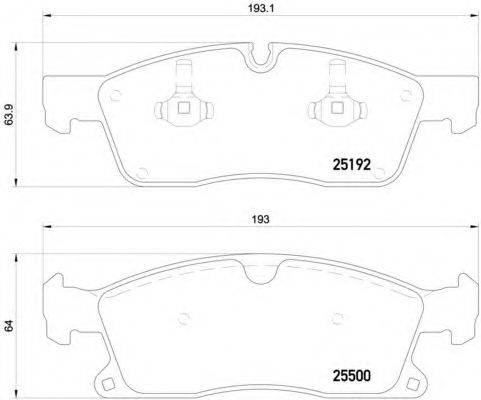 Комплект гальмівних колодок, дискове гальмо BREMBO P 50 109