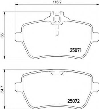 Комплект гальмівних колодок, дискове гальмо BREMBO P 50 117