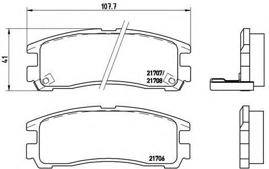 Комплект гальмівних колодок, дискове гальмо BREMBO P 54 012