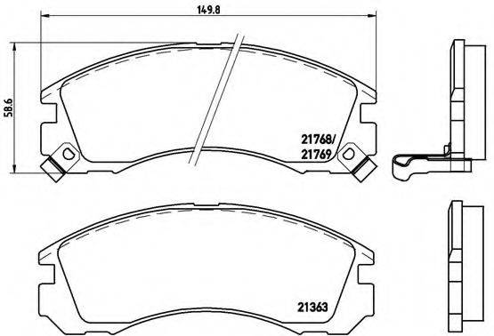 Комплект гальмівних колодок, дискове гальмо BREMBO P 54 017