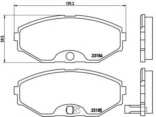 Комплект гальмівних колодок, дискове гальмо BREMBO P 56 045