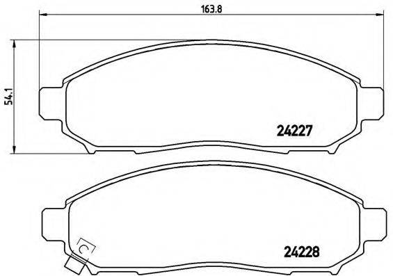 Комплект гальмівних колодок, дискове гальмо BREMBO P 56 059