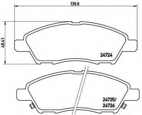 Комплект гальмівних колодок, дискове гальмо BREMBO P 56 070