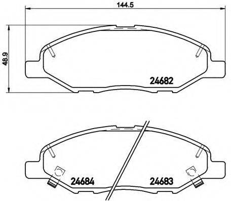 Комплект гальмівних колодок, дискове гальмо BREMBO P 56 088