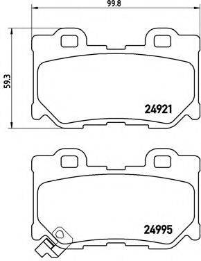 Комплект гальмівних колодок, дискове гальмо BREMBO P 56 095