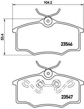 Комплект гальмівних колодок, дискове гальмо BREMBO P 59 034