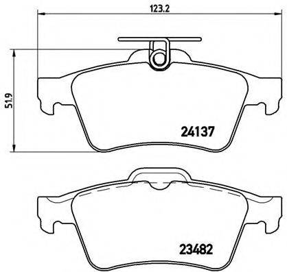 Комплект гальмівних колодок, дискове гальмо BREMBO P 59 042