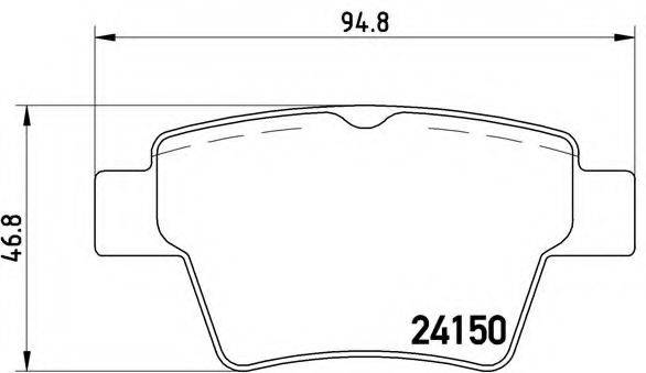 Комплект гальмівних колодок, дискове гальмо BREMBO P 61 080