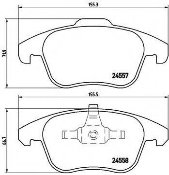 Комплект гальмівних колодок, дискове гальмо BREMBO P 61 086